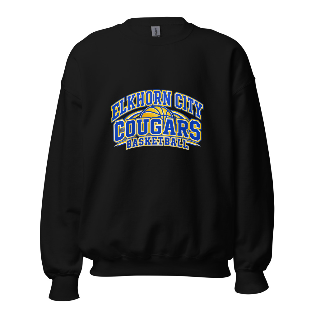 Elkhorn City Cougars Basketball Everyday Spirit Adult Crew Neck