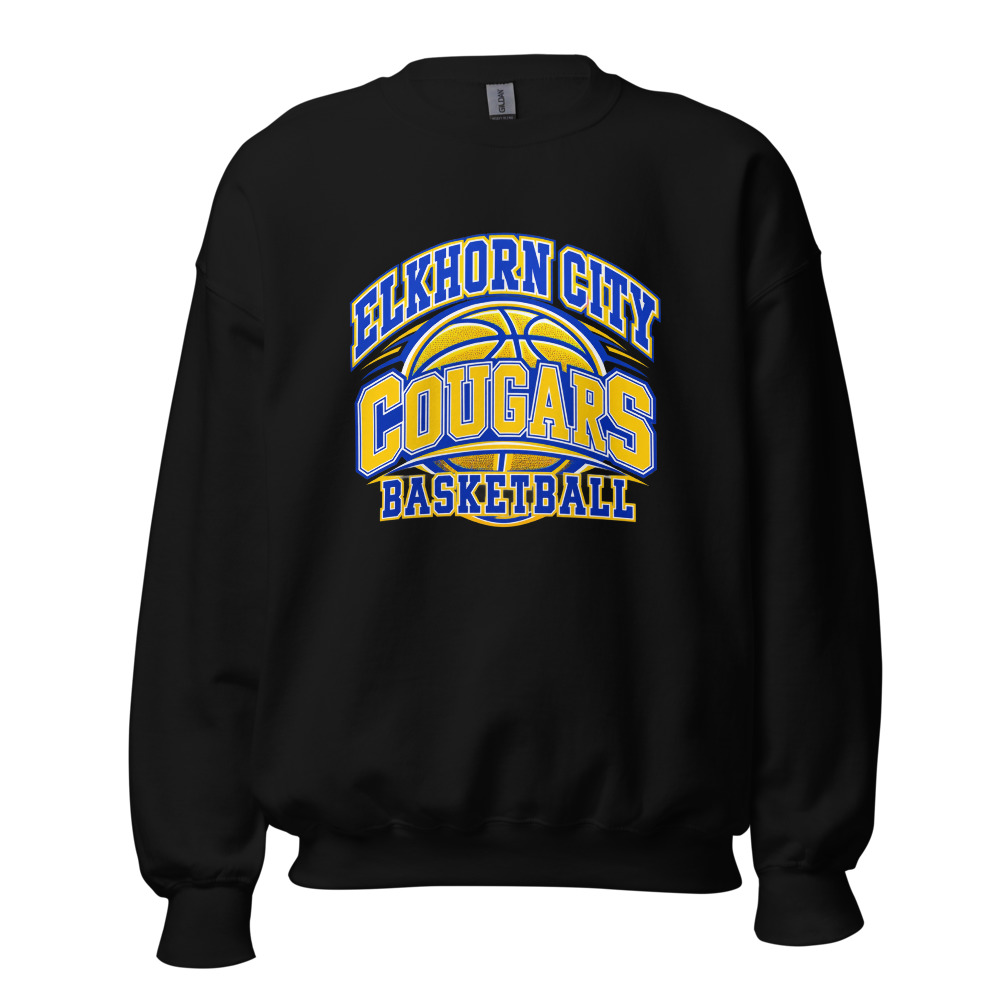 Elkhorn City Cougars Basketball Everyday Spirit Adult Crew Neck