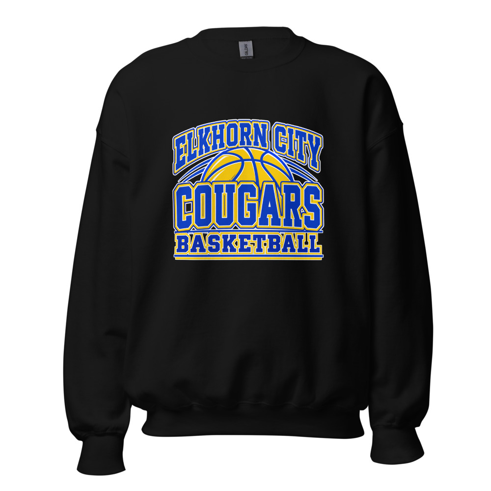 Elkhorn City Cougars Basketball Everyday Spirit Adult Crew Neck