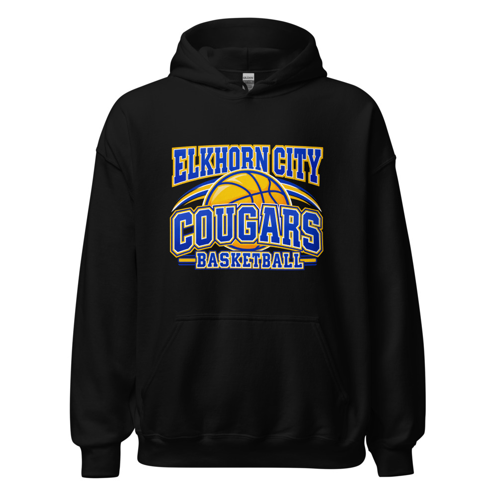 Elkhorn City Cougars Basketball Game Day Spirit Adult Hoodie