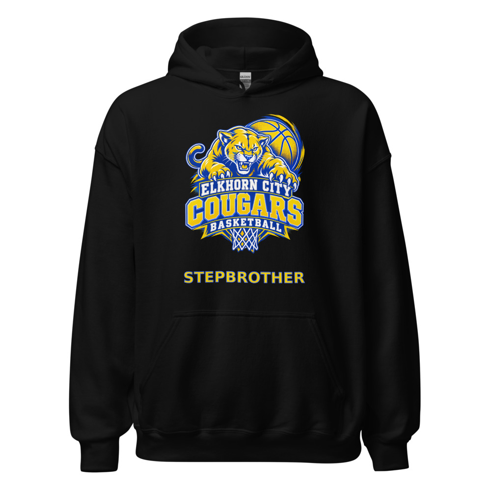 Elkhorn City Cougars Basketball Stepbrother Adult Hoodie