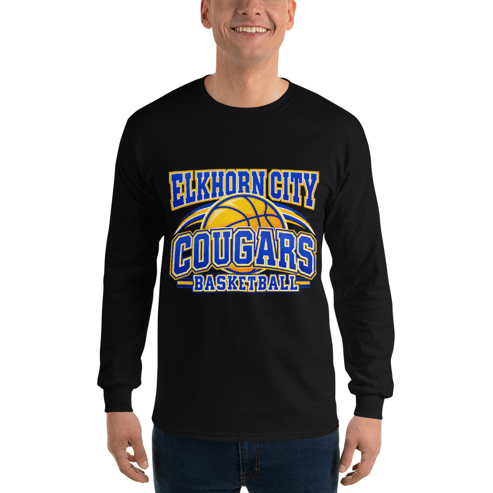 Elkhorn City Cougars Basketball Game Day Spirit Adult Long Sleeve