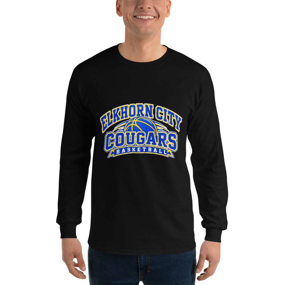 Elkhorn City Cougars Basketball Game Day Spirit Adult Long Sleeve