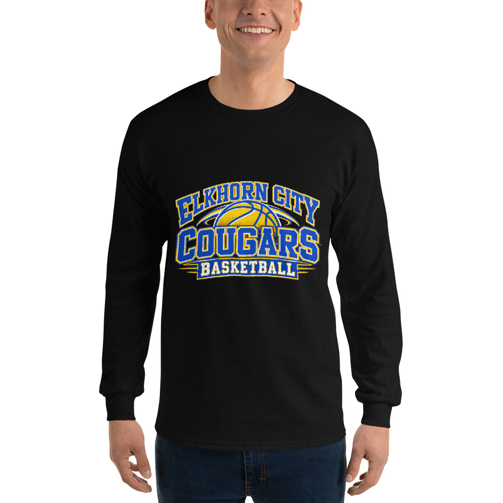 Elkhorn City Cougars Basketball Game Day Spirit Adult Long Sleeve