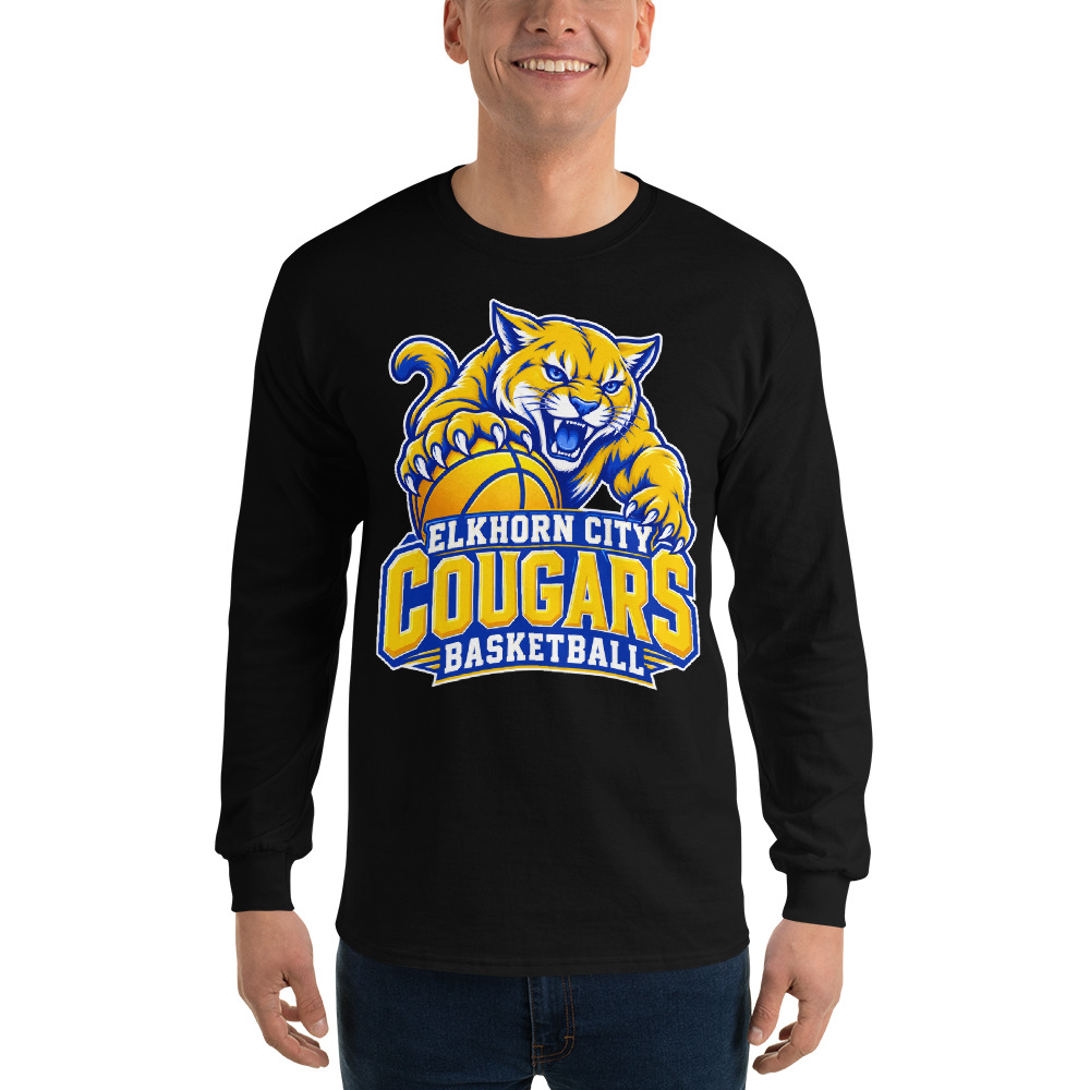 Elkhorn City Cougars Basketball Fear the Mascot Adult Long Sleeve
