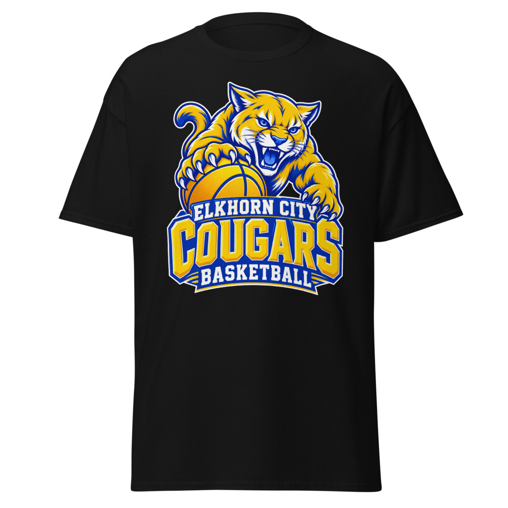 Elkhorn City Cougars Basketball Fear the Mascot Adult Shirt
