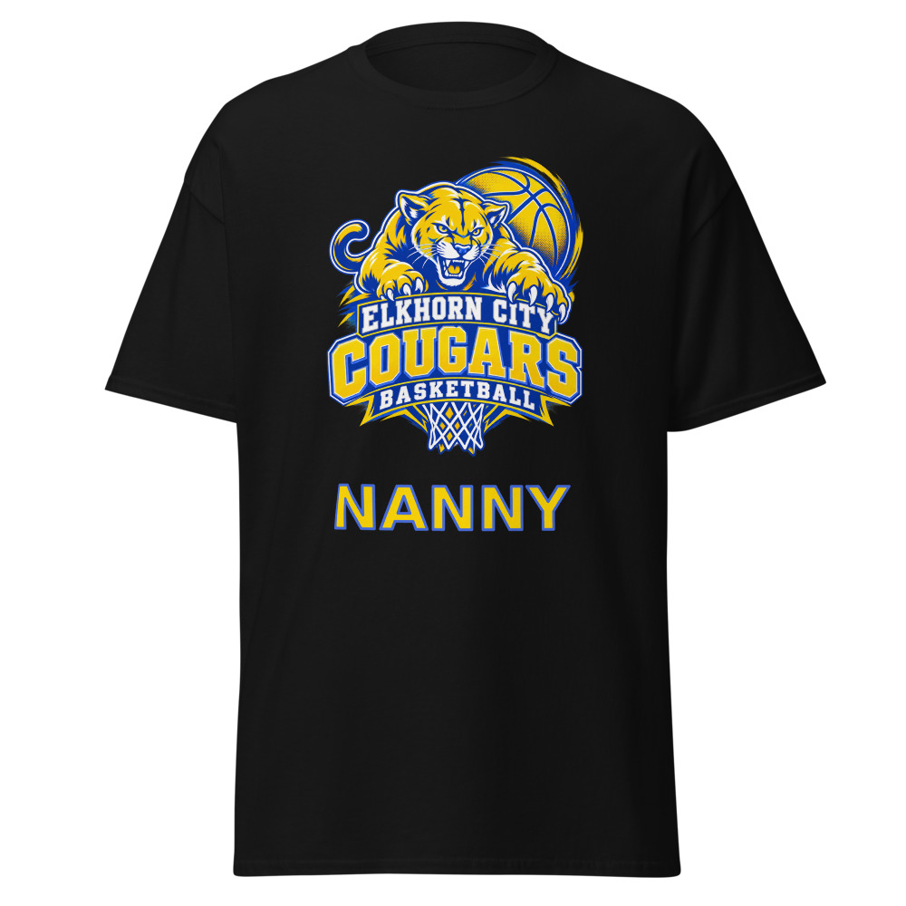 Elkhorn City Cougars Basketball Nanny Adult Shirt