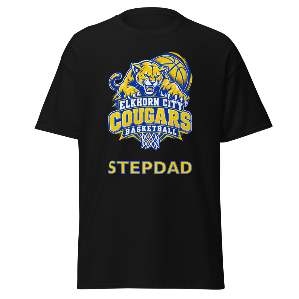 Elkhorn City Cougars Basketball Stepdad Adult Shirt