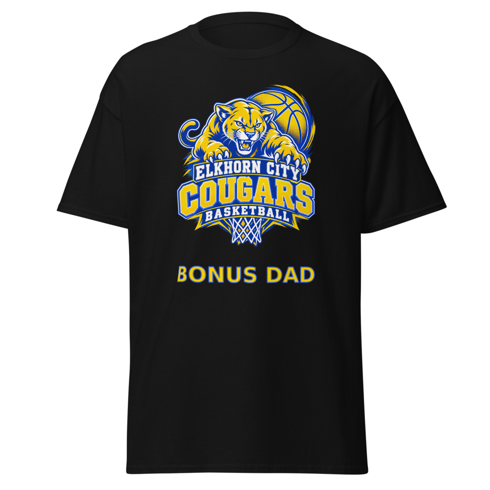 Elkhorn City Cougars Basketball Bonus Dad Adult Shirt