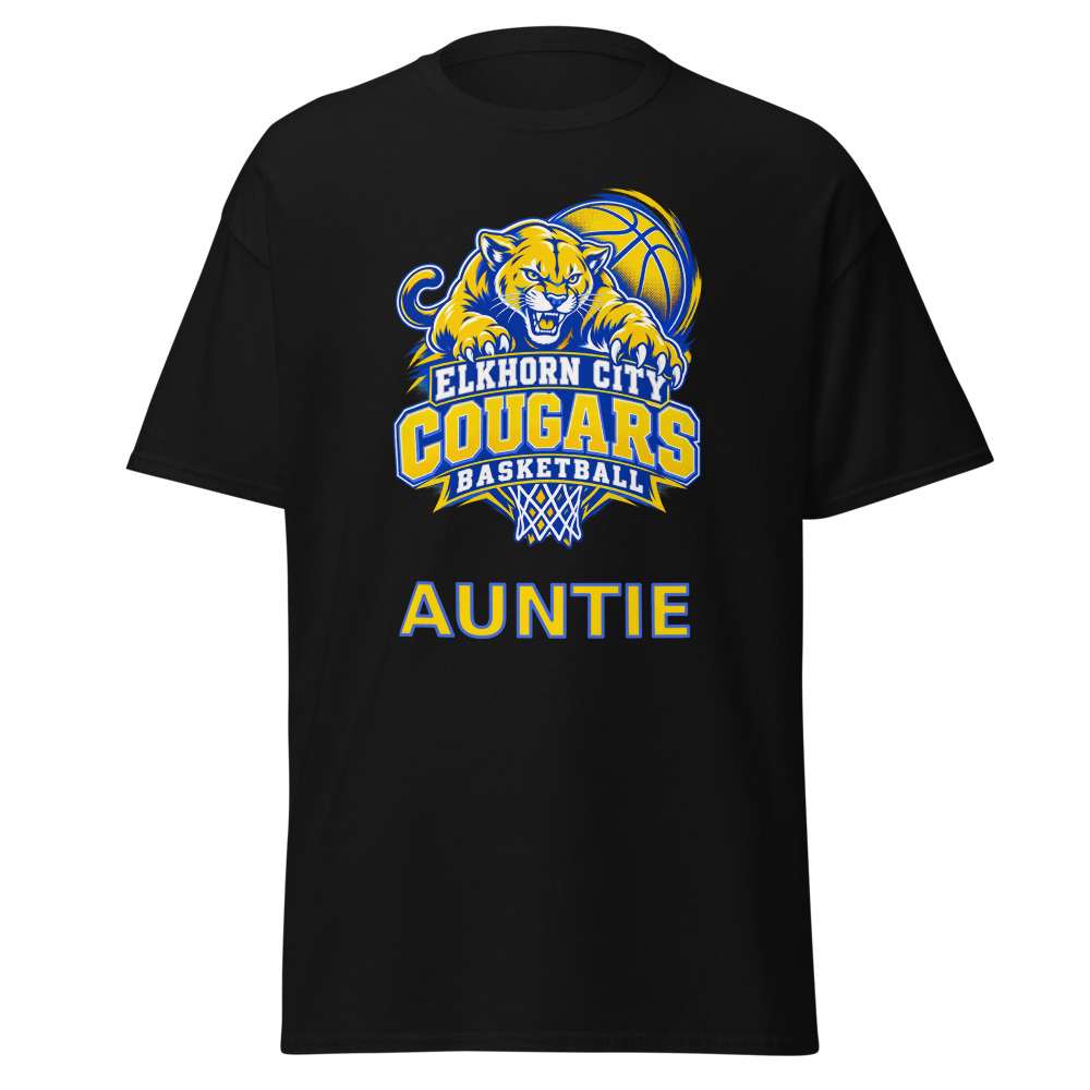 Elkhorn City Cougars Basketball Auntie Adult Shirt