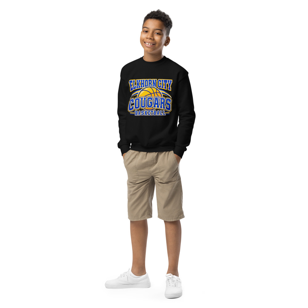 Elkhorn City Cougars Basketball Game Day Spirit Youth Crew Neck
