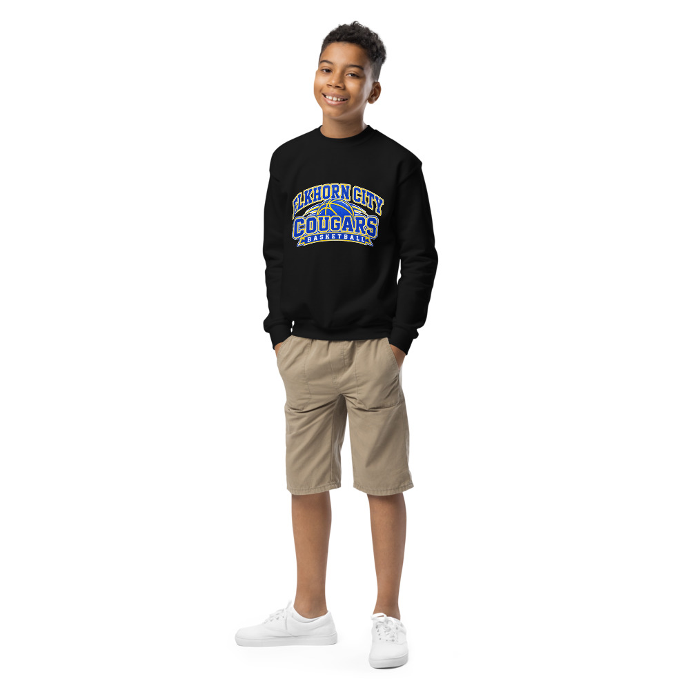 Elkhorn City Cougars Basketball Game Day Spirit Youth Crew Neck