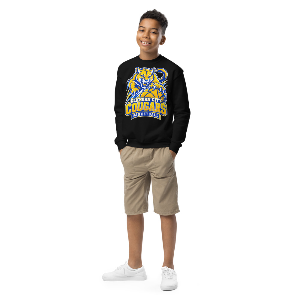 Elkhorn City Cougars Basketball Game Day Spirit Youth Crew Neck