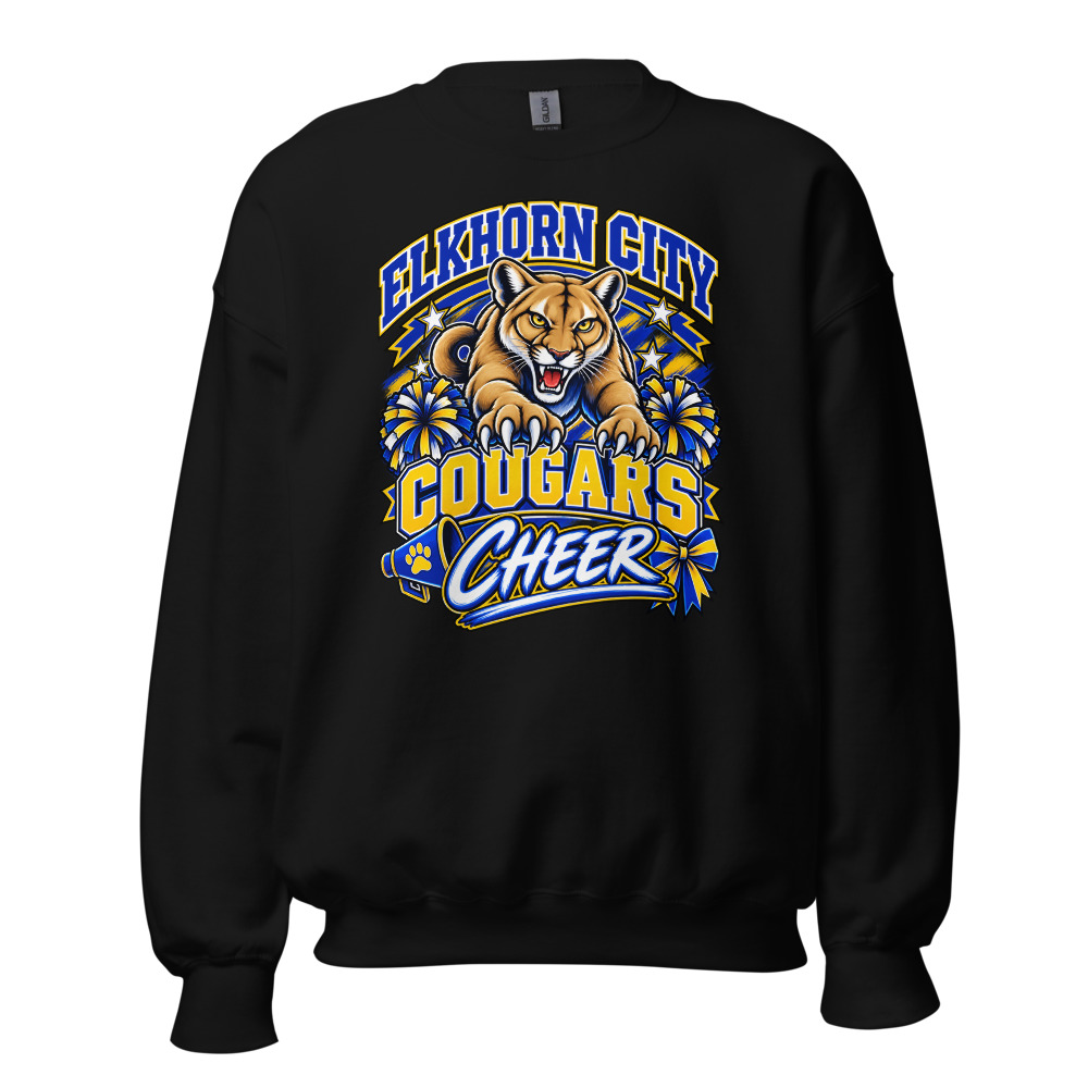 Elkhorn City Cougars Cheerleading Adult Crew Neck