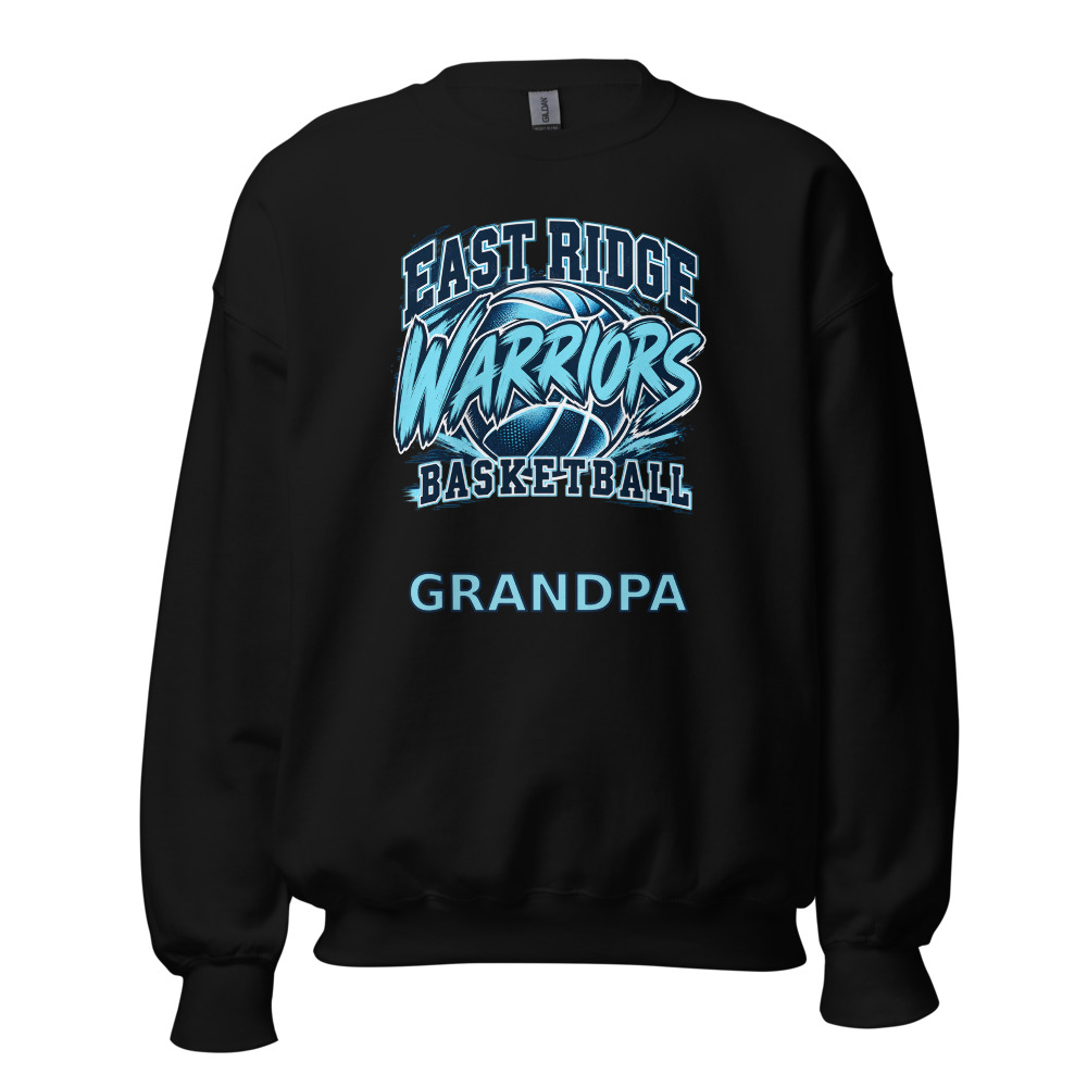 East Ridge Warriors Basketball Grandpa Adult Crew Neck