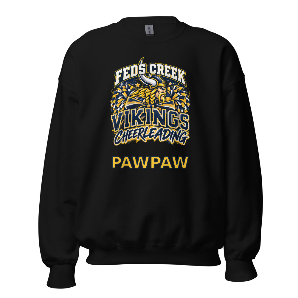 Feds Creek Vikings Cheerleading Pawpaw Adult Crew Neck