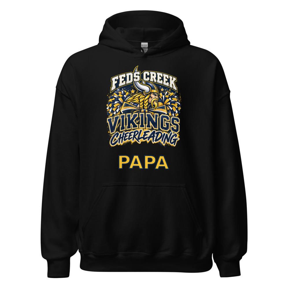 Feds Creek Vikings Cheerleading Adult Hoodie — Choose Your Family Role