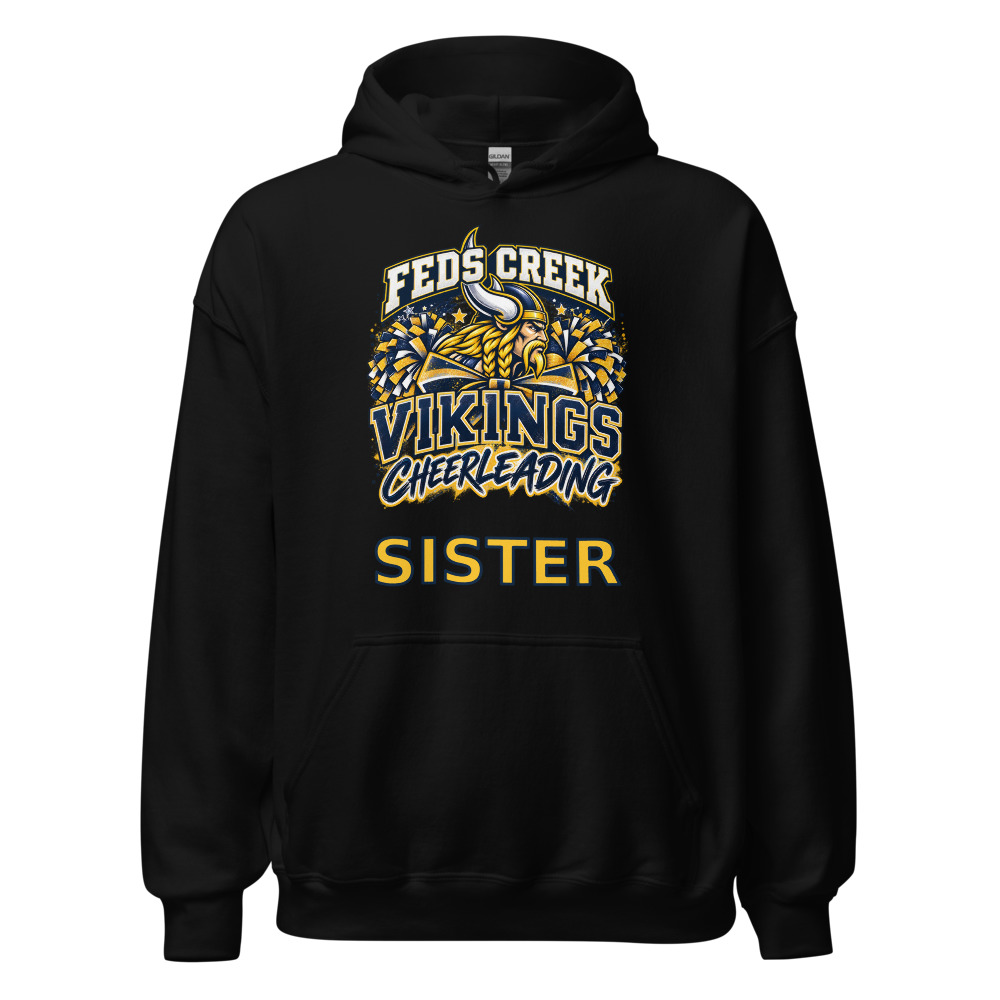 Feds Creek Vikings Cheerleading Sister Adult Hoodie