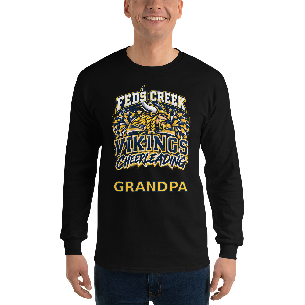 Feds Creek Vikings Cheerleading Grandpa Adult Long Sleeve