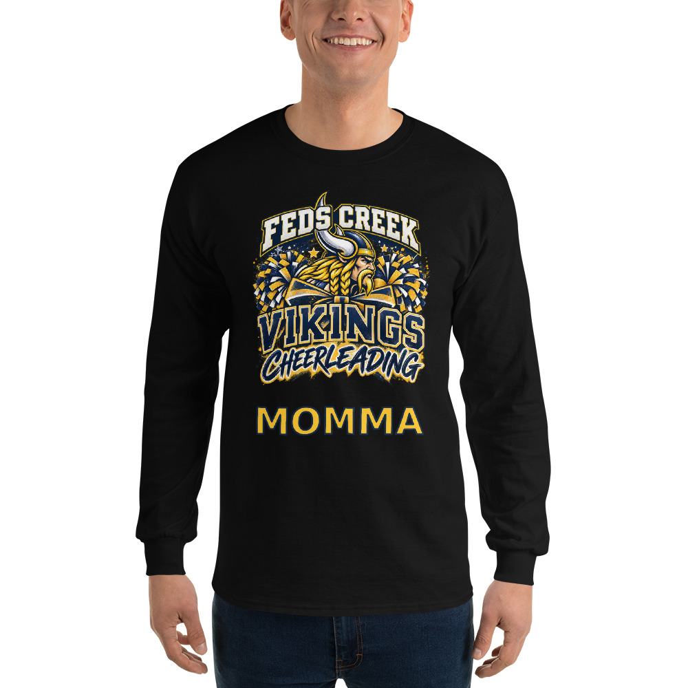 Feds Creek Vikings Cheerleading Momma Adult Long Sleeve