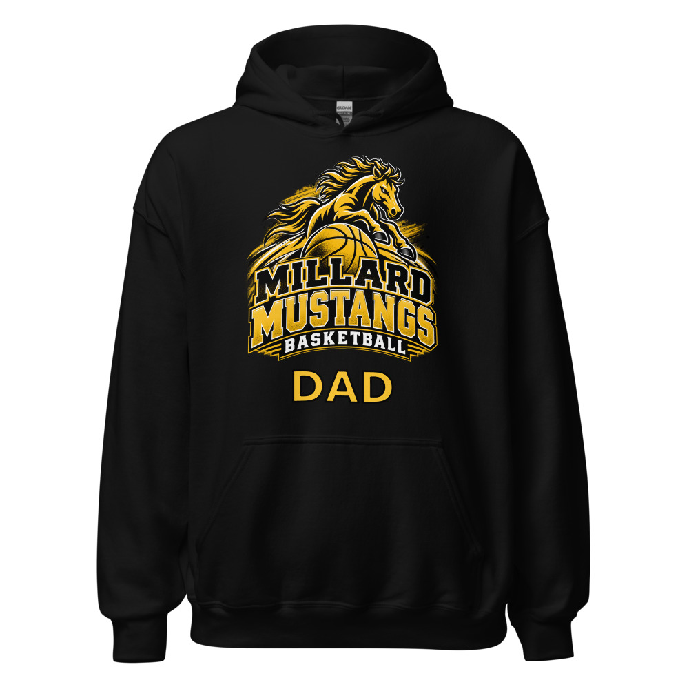 Millard Mustangs Basketball Adult Hoodie — Choose Your Family Role