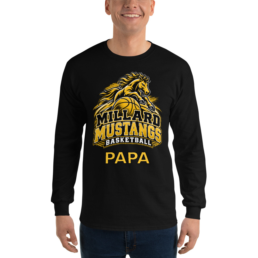 Millard Mustangs Basketball Adult Long Sleeve — Choose Your Family Role