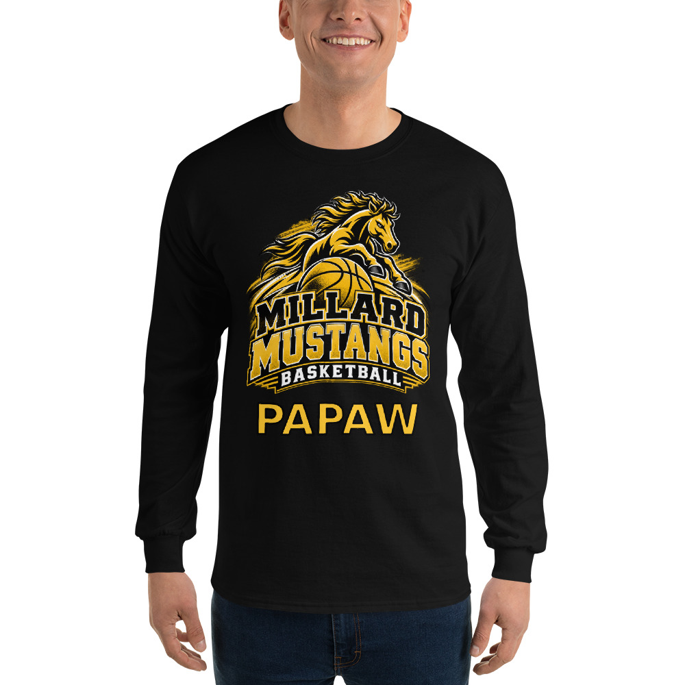 Millard Mustangs Basketball Adult Long Sleeve — Choose Your Family Role