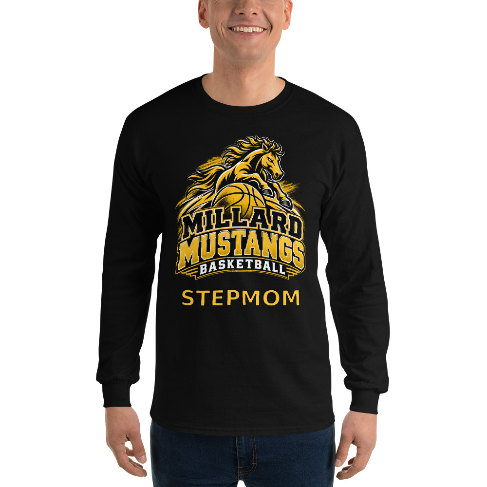 Millard Mustangs Basketball Stepmom Adult Long Sleeve