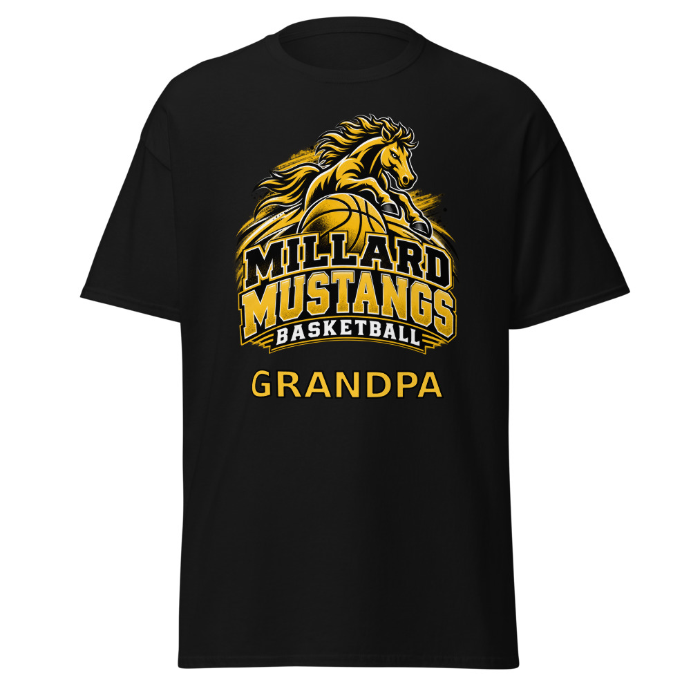 Millard Mustangs Basketball Grandpa Adult Shirt