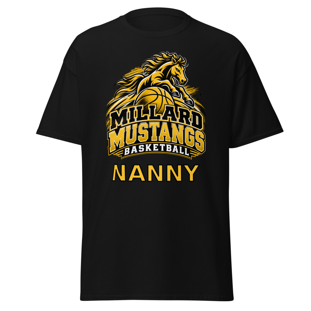 Millard Mustangs Basketball Nanny Adult Shirt