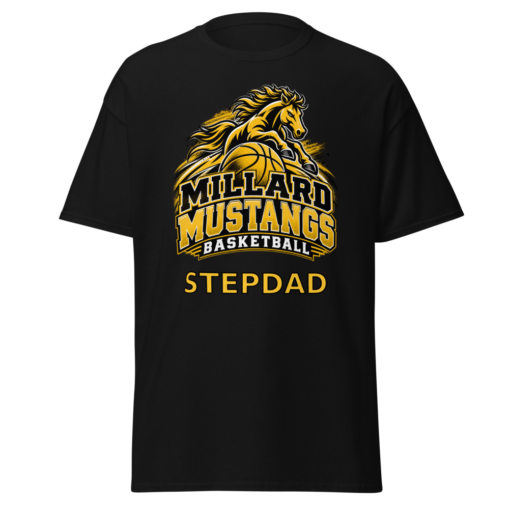 Millard Mustangs Basketball Stepdad Adult Shirt