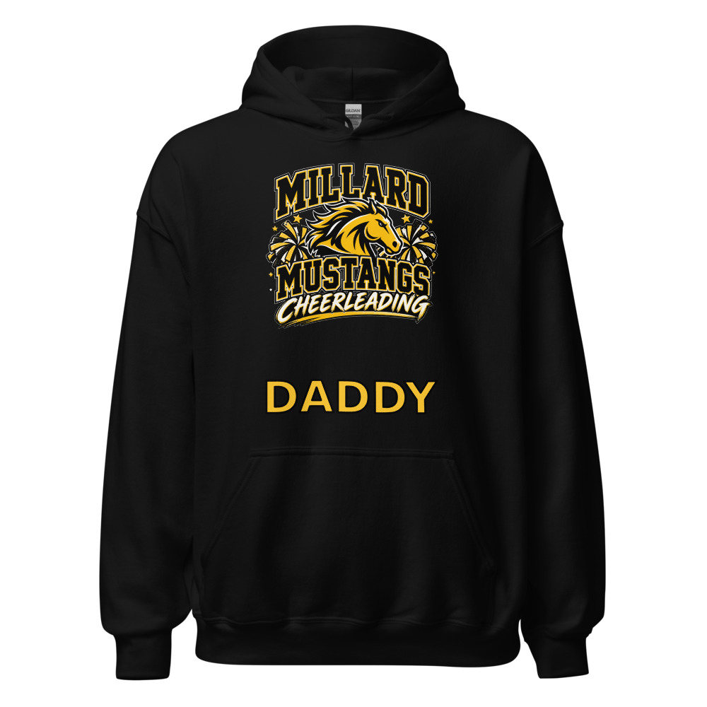 Millard Mustangs Cheerleading Adult Hoodie — Choose Your Family Role