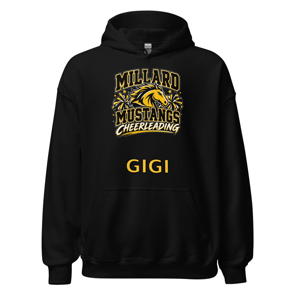 Millard Mustangs Cheerleading Adult Hoodie — Choose Your Family Role