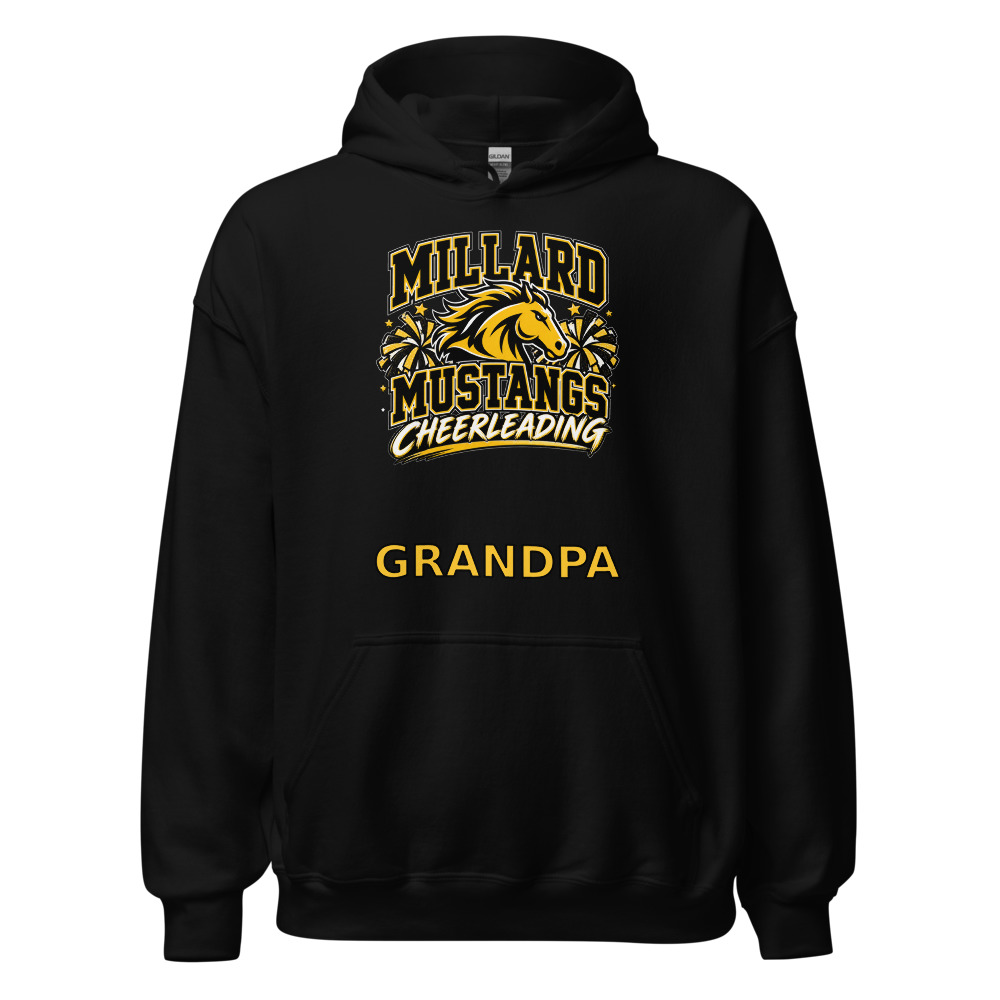 Millard Mustangs Cheerleading Grandpa Adult Hoodie