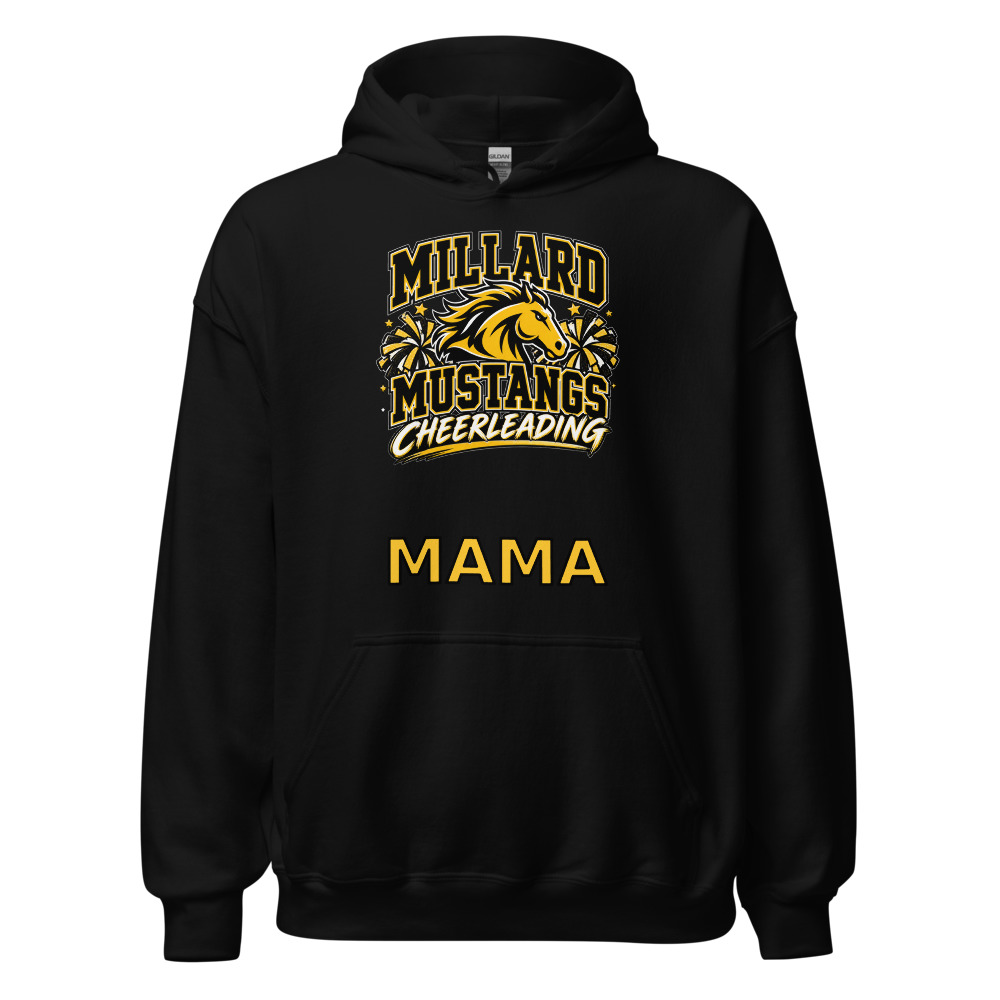Millard Mustangs Cheerleading Adult Hoodie — Choose Your Family Role