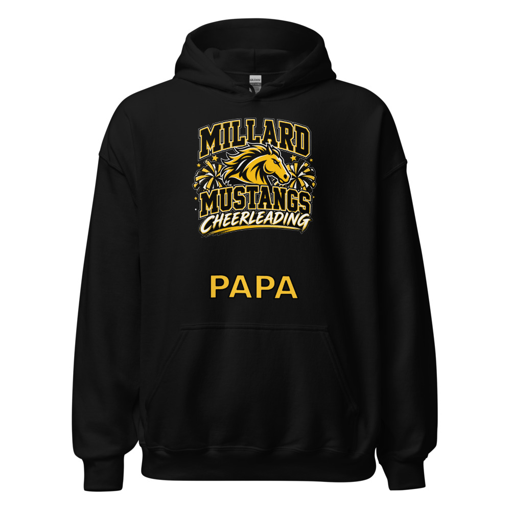 Millard Mustangs Cheerleading Papa Adult Hoodie
