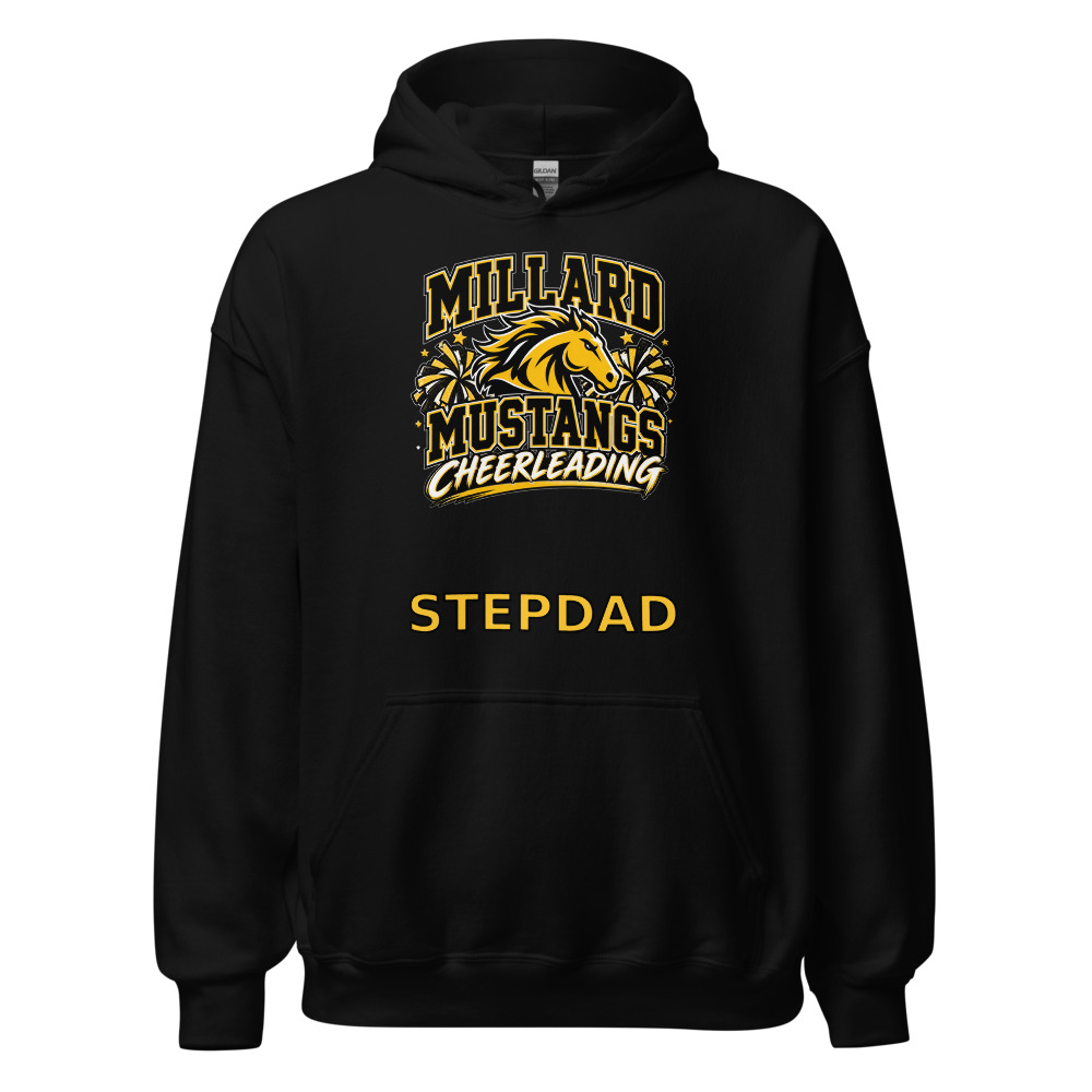 Millard Mustangs Cheerleading Stepdad Adult Hoodie