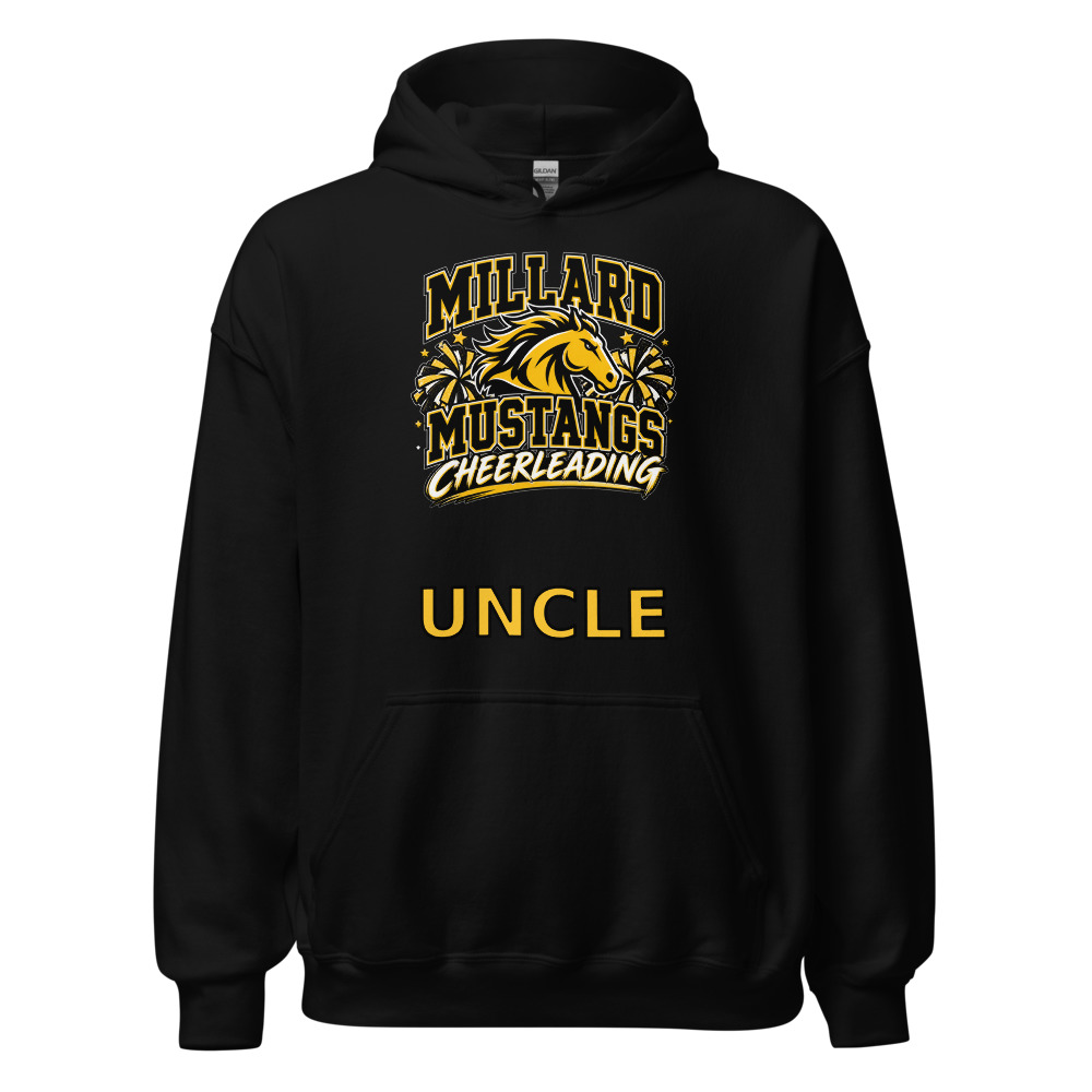 Millard Mustangs Cheerleading Adult Hoodie — Choose Your Family Role