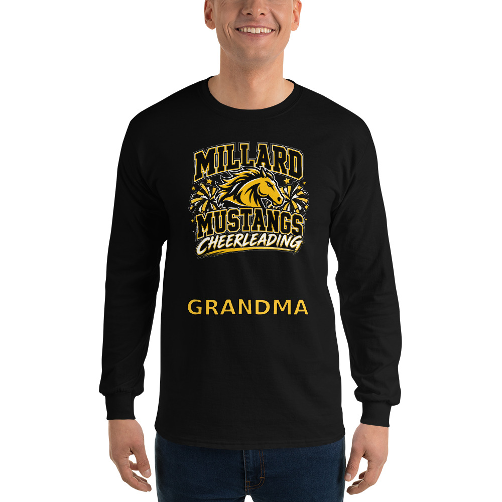 Millard Mustangs Cheerleading Grandma Adult Long Sleeve