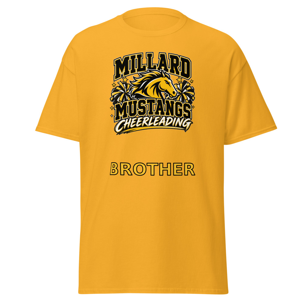 Millard Mustangs Cheerleading Brother Adult Shirt
