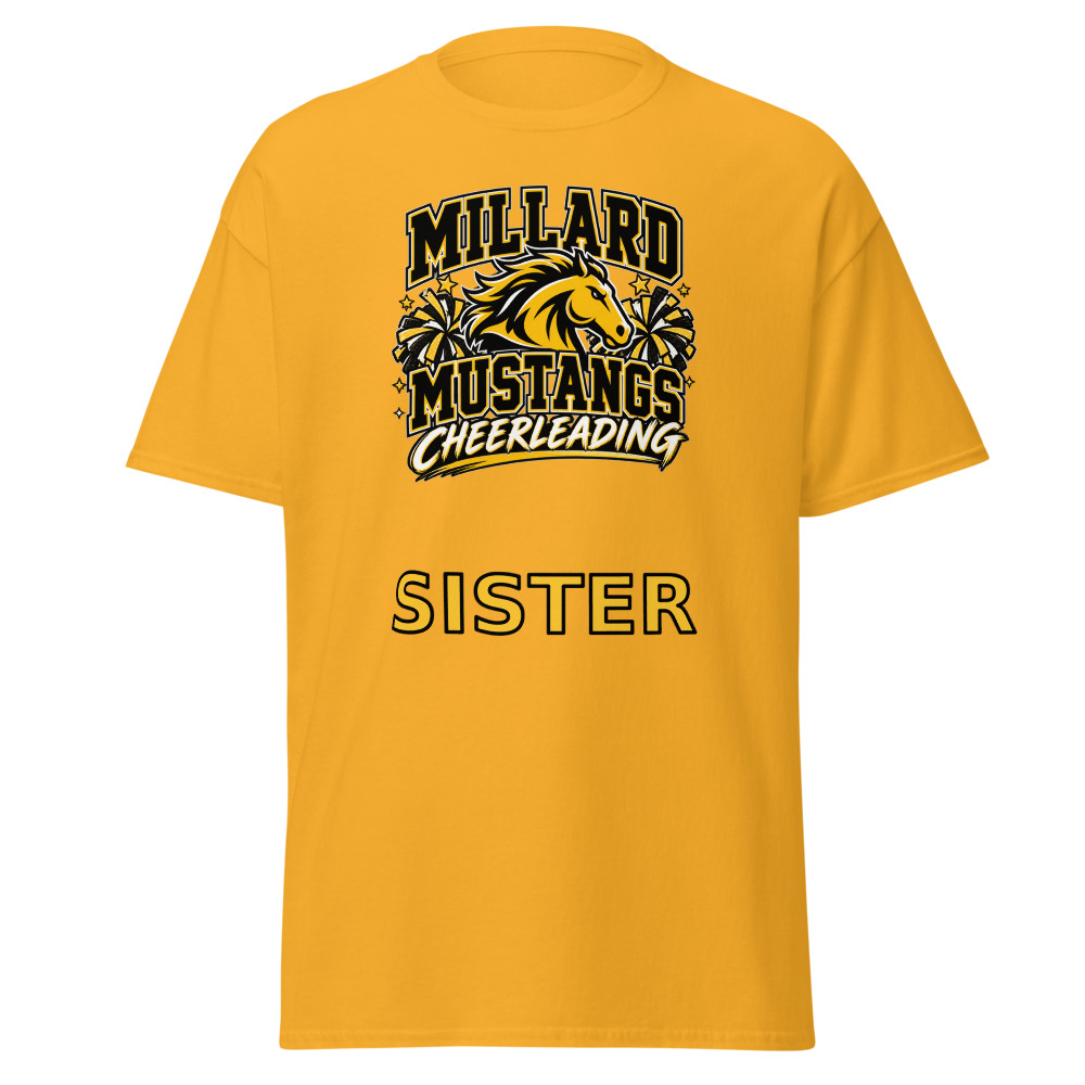 Millard Mustangs Cheerleading Sister Adult Shirt